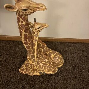 Charming Giraffe Sculpture in Brown and Tan